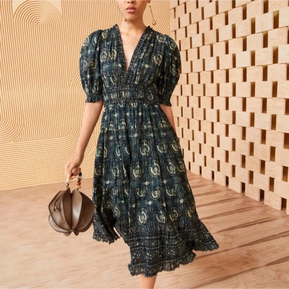 ULLA JOHNSON Elli Midi Dress Sz 6